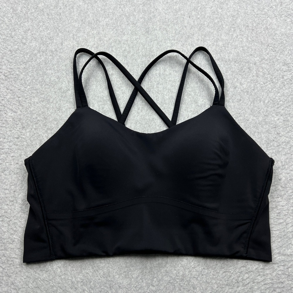 Lululemon Like a Cloud Longline Sports Bra Women B/C Black Strappy Light Support